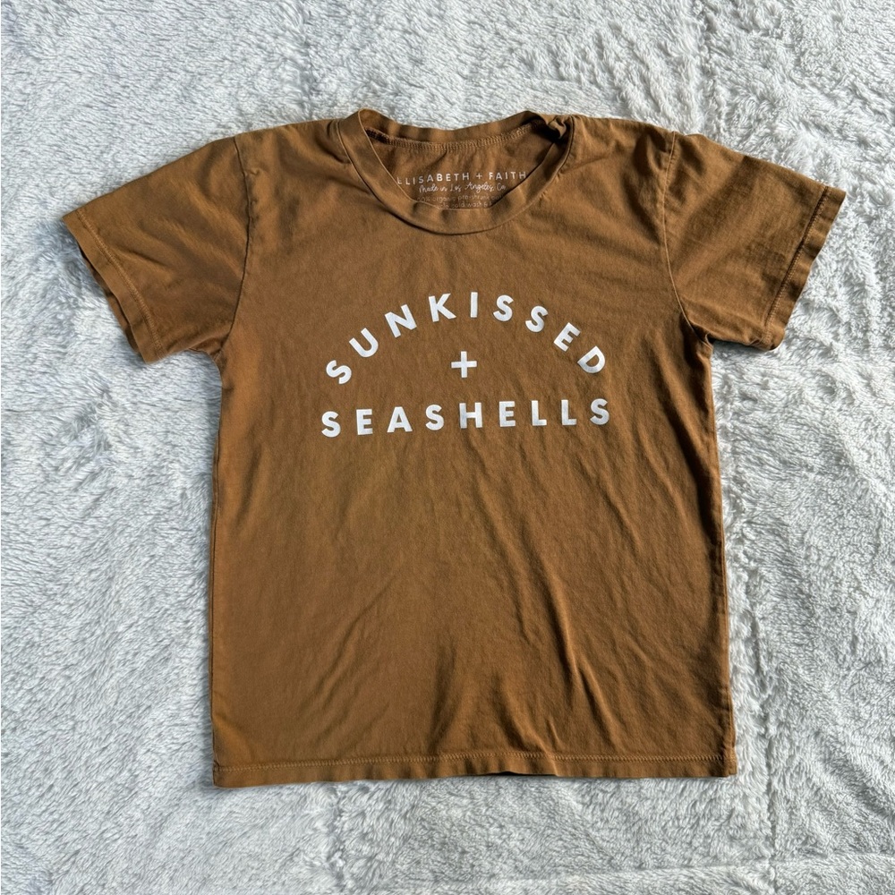 Elisabeth + Faith 100% Organic Cotton T-Shirt Sunkissed + Seashells Girls 6Y
